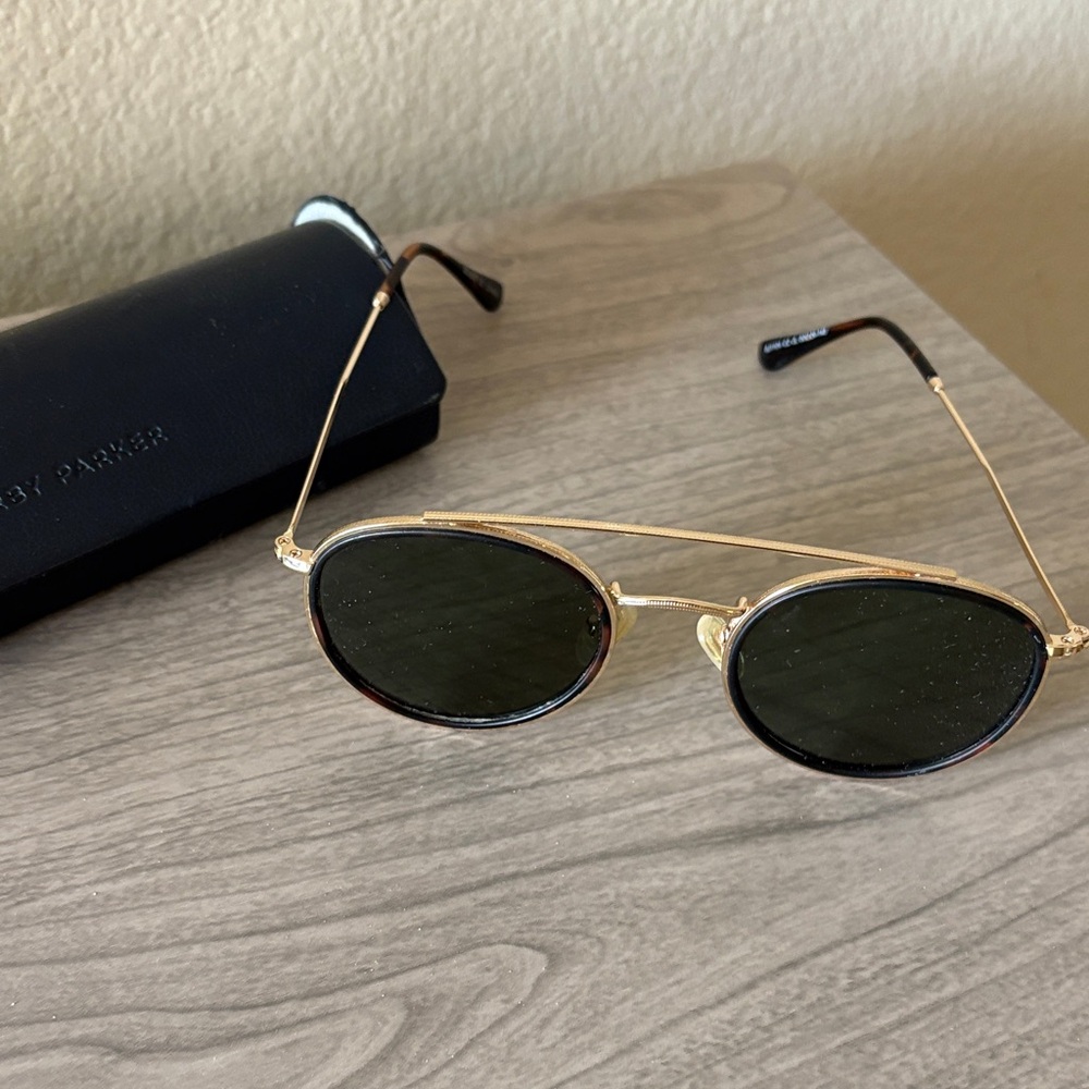 Warby Parker Gold and Black Sunglasses